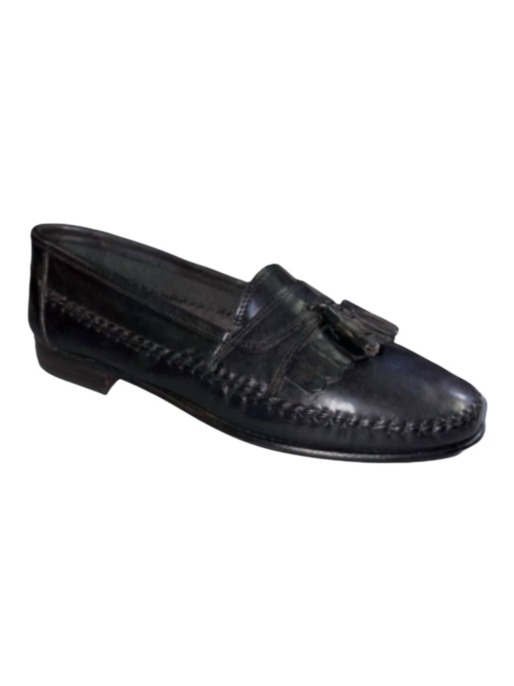 Giorgio Brutini Black Tassel Slip On Leather Loafers Men’s Size 9.5
